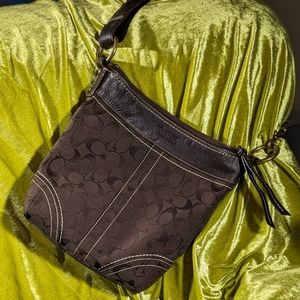 Vintage Coach Crossbody Bag Signature Brown
